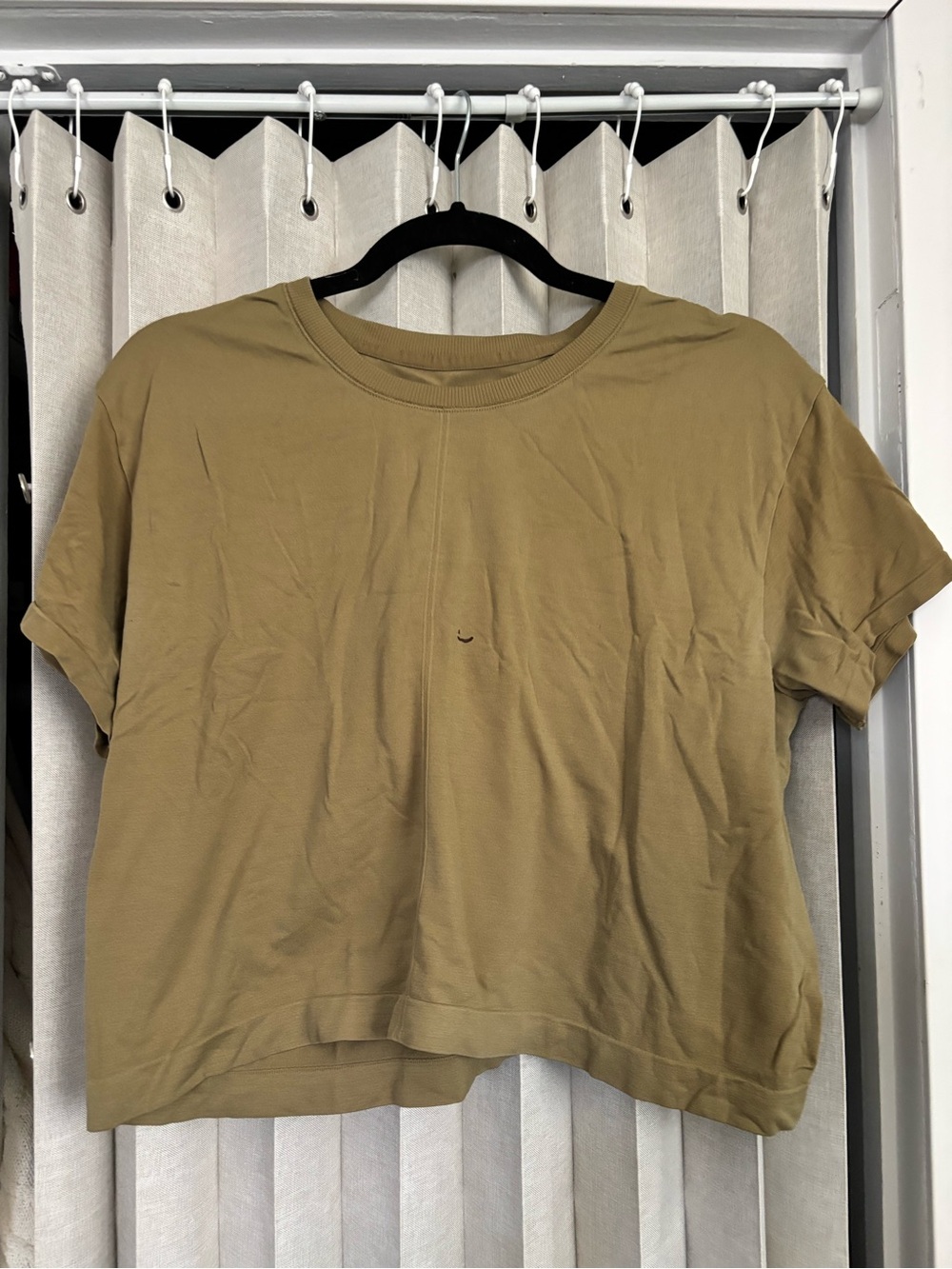 Target Olive Cropped Short Sleeve Crewneck Tee